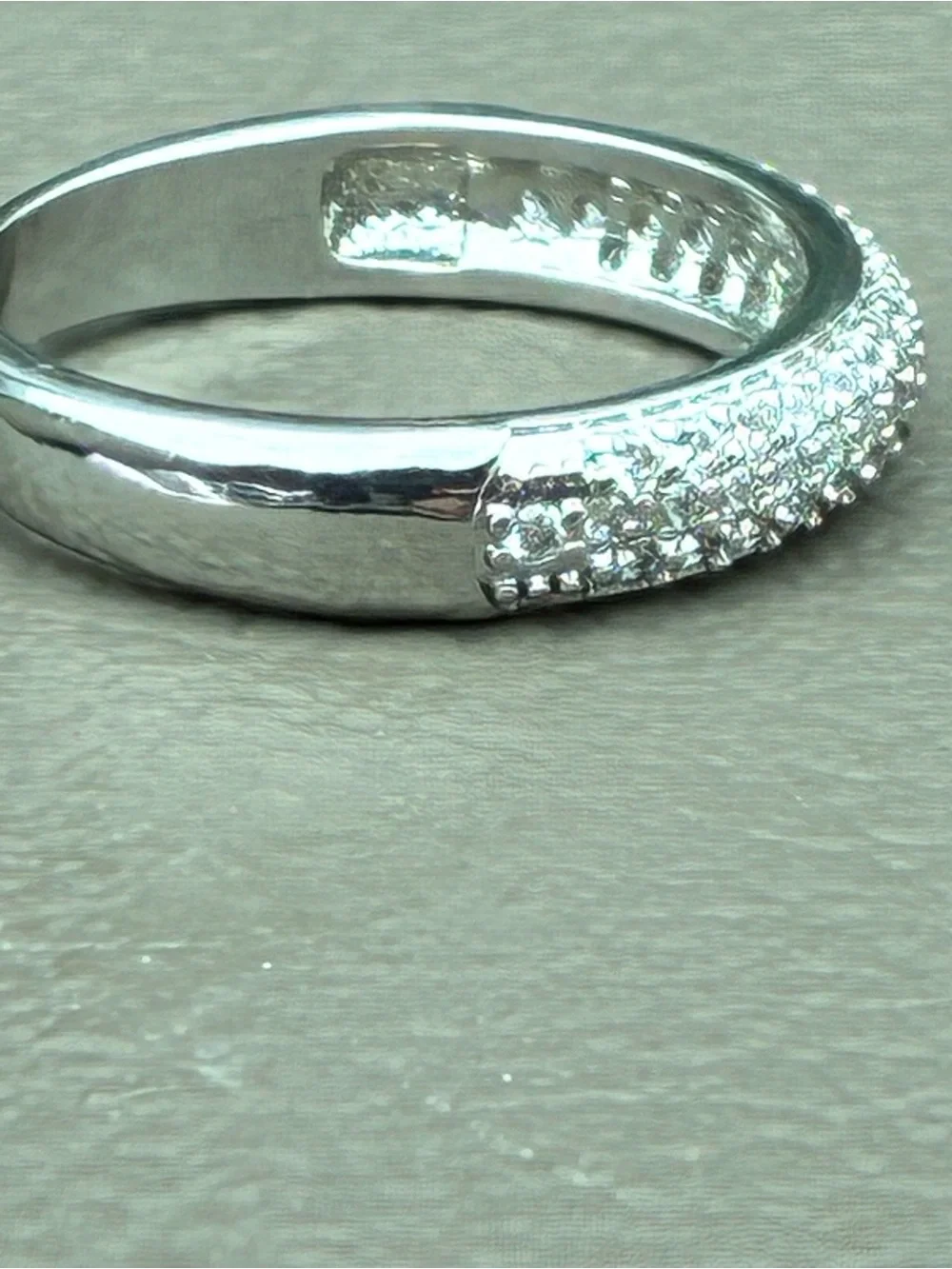 Silver Pavé Crystal Band Ring in Silver